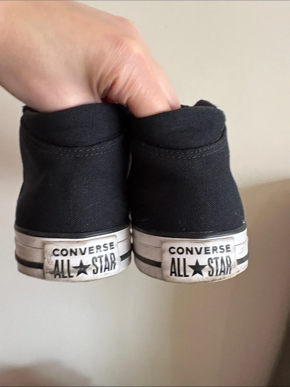 Converse All Star Black Mid-Rise Sneakers with White Soles - Picture 4 of 7